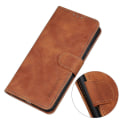 Miniatyrbillede 4 af 5: Til ZTE Blade A32 Retro Texture Cell Phone Case PU Læder Pung Stand Anti-drop Telefon Cover Brown