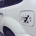 Pikkukuva 3 / 5: Funny Pull Polttoainetankki Autotarrat Cover osoitin Täysin Heijastavaan Vinyyliin Auto Tarra Tarra Auton Ulkoasun Tarvikkeiden Tukkukauppa| | White