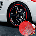 Pikkukuva 1 / 5: 8m / Roll Rim Blades Auto Ajoneuvojen väri Pyörän Vanteet Suojat Sisustus Strip Tire Guard Line Kumi Mounding Trim Tire Guard Line Red
