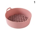 Miniatyrbillede 2 af 4: Bagekurv Airfryer Silikone Gryde Udskiftning Liners Airfryer Tilbehør Pink Round