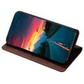 Miniatyrbillede 3 af 5: Til Oppo A57s 4g / A57e 4g / A57 4g Magnetisk Autoabsorberet Anti-ridse Telefon Taske Stand Pu Læder Dark Brown