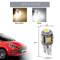 Miniatyrbillede 4 af 5: 10 Stk W5w T10 Led Lampe 194 168 Kile Bil Interiør Dome Læsepærer Dc 24v 5050 5smd Warmwhite Lastbil Auto Nummerplade Lys