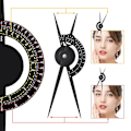 Miniatyrbillede 1 af 4: Øjenbryn Golden Ratio Caliper Stencil Lineal Makeup Mål Øjenbryn Guide Lineal Permanent Værktøj Calipe
