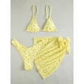 Pikkukuva 2 / 5: Eurooppalainen ja amerikkalainen kolmiosainen bikini-uimapuku Yellow L