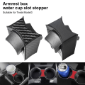 Miniatyrbillede 5 af 5: Til Tesla Model 3 Model Y 2022 Center Console Vandkopholder Model3y Interiør Anti-spild og Anti-shake Kopholder - Drikkeholdere Black