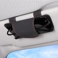 Pikkukuva 3 / 5: Autolasit Case Mokkanahka Auto Aurinkosuojalasit Teline Aurinkolasit Clip Card Lipputeline Universal Multi Function Autotarvikkeet| | Gray