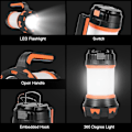 Miniatyrbillede 4 af 5: Genopladelig LED-lanterne, 1000 lumen campinglommelygte, 6 tilstande udendørs vandtæt