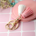 Miniatyrbild 3 av 5: Pu Läder Dubbelsidig Flickor Portable Folding Mirror Tofs Mini Makeup Mirror