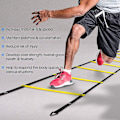 Pikkukuva 5 / 5: Ultimate Combo Agility Ladder set Speed ​​Agility Tikkaat 12 säädettävää puolta, 12 agilitykartiota ja 4 teräspuikkoa - mukana kantolaukku B  Combo Yellow