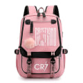 Miniatyrbild 1 av 5: Cr7 Barn Flickor Pojkar Skolväskor Dam USB ryggsäck Canvas Tonåring Bagpack Packsack Stundent Bookbag 6