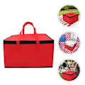 Pikkukuva 2 / 4: Eristetty ruoankuljetuslaukku pizzan säilytys kuljetuslaukku kannettava ruokakassi kylmälaukku Red 27.00X27.00X20.00CM