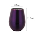 Miniatyrbilde 2 av 5: 2 stk Vinglass Rustfritt Stål Stemløst Vinglass Til Reise Purple