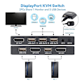 Pikkukuva 5 / 5: Displayport Kvm Switch, 4k@60hz Dp USB Switcher 2 tietokoneelle Share Näppäimistö Hiiri Tulostin ja Ult Photo Color