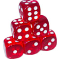 Pikkukuva 1 / 5: 6-sivuinen noppasetti pyöristetyt läpikuultavat noppapeli opetusmatematiikan noppasetti (10 kappaletta punainen)