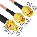 Miniatyrbilde 4 av 5: Wifi Antenne Koaksialkabel Sma Hunn Til Y-type 2xsma Hann Rett Splitter Combiner Extension Pig As shown