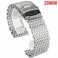 Miniatyrbillede 1 af 4: Rustfrit stål Shark Mesh urrem armbånd tilbehør 18 20 22 24mm armbånd 20mm