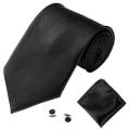 Pikkukuva 1 / 5: Miesten muoti Yksiväriset puvut Solmiot Solmiot Kalvosinnapit Hanky ​​Set Tuxedo Puku