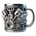 Miniatyrbillede 1 af 5: Personliggjort Motor Rustfrit Stålkrus, Kreativ 3D Bilmotor V8