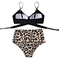Miniatyrbillede 4 af 4: Kvinder Criss Cross Push Up svømmeoverdele Mavekontrol Halter Bikini Højtaljede badedragter Todelte badedragter