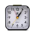 Silent Analog Alarm Clock Bedside Clock Square Table Clock Quartz Alarm Clock with Snooze and Light Function, Black