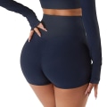 Miniatyrbillede 4 af 4: Kvinder Højtalje Booty Yoga Shorts Sommer Biker Shorts Atletiske Leggings Korte Bukser Til Træning Løbe Gym Fitness Yoga Emblem Blue S