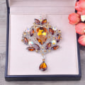 Miniatyrbilde 3 av 5: Bryllup Brude Big Crystal Rhinestone Bukett Brosje Sjal Pin for kvinner
