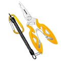 Miniatyrbillede 1 af 5: Fisketangsaks Ny multifunktionsfiskeværktøj Tilbehør Line Lure Cutter A4 Yellow Set