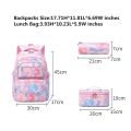 Miniatyrbild 2 av 5: Ryggsäckset med lunchpaket Bokväska för tonårsflickor 3-delad gradient skolväska för grundskoleelever (lila stjärna)