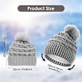 Pikkukuva 2 / 6: Bobble-hattu naisille Talvipipohatut Thermal fleecevuorattu hattu Naisten neulotut villahatut tekoturkisella Pom Pom Grey