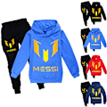 Miniatyrbild 3 av 5: Messi Fotbollströja & Byxor Set för Barn & Tonåringar 7-14 år - Marinblå Navy blue 130cm