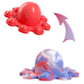 Miniatyrbild 1 av 3: Push Pop Bubble It Flip Vändbar bläckfiskdocka Fidget Sensorisk stressavlastningsleksak Red