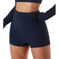 Miniatyrbillede 4 af 5: Kvinder Højtalje Booty Yoga Shorts Sommer Biker Shorts Atletiske Leggings Korte Bukser Til Træning Løbe Gym Fitness Yoga Emblem Blue M