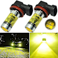 Pikkukuva 2 / 5: 2kpl/ set H11 Led 12v H8 100w Autovalo Power sumuvalo 2835 auton keltainen ajopolttimo universal