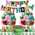 Minecraft Tema Bursdag Banner Ballong Fest Dekorasjoner Levering