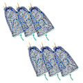 Miniatyrbillede 1 af 4: 6 stk. Crab Trap Bait Bag med Skab Bærbar Fiskefælde Udendørs Krabbe Snare Mesh Bait Traps Rejer Ne