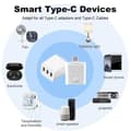 Miniatyrbillede 3 af 5: Tuya Wifi Smart Socket 3 Gang Type-C Smart Plug USB-adapter Smart Life APP Uafhængig stemmestyring til Alexa Google White