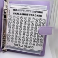 Miniatyrbilde 3 av 8: 100 kuvert Pengar å spare utfordringer Notebook Budget Pärm Bok Pengaplaneringsspill for Auldts Kids Blue