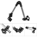 Miniatyrbillede 3 af 5: Justerbar paraplyholder, 360° skalerbar babyramme i rustfrit stål med elastisk konnektor til kørestole (sort)