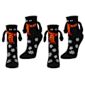 Miniatyrbillede 1 af 5: 2 par sjove magnetiske parstrømper Julegave Blød Komfortabel Hold Hands Eye Design Elastiske sokker Black One Size