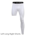 Miniatyrbilde 1 av 5: Menn Base Layer Treningsbukser Compression Running Tight Sport Cropped One Leg White Left XXL