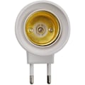 Miniatyrbild 3 av 5: Led-lampa E27 Hane Sockel Typ Eu Plug Adapter Converter för lamphållare med på/av-knapp (vit*2)