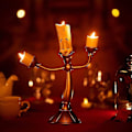 Miniatyrbillede 3 af 5: Clock Candle Beauty And The Beast Lysestage Lumiere Led Lysestage Til Bryllupsbord, Julefest, Boligdekoration Aespa