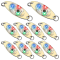 Miniatyrbillede 1 af 5: 10 stk Led Fiskelokker Fiskeskeer Undervands Flasher Bas Hellefly Flasher Trolling Deep Drop Golden