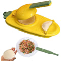 Miniatyrbild 1 av 5: 2 i 1 Dumpling Maker, DIY Dumpling Maker Mould Dumpling Wrapper Maker, Creative Dumpling Making Tool (gul)
