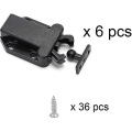Miniatyrbild 3 av 5: 6 stycken tryck för att öppna beröringsfrigöringsskåpsspärr Icke magnetiska lådspärrar Skåpskåp Möbeldörr Touchlås, svart