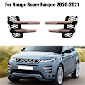 Miniatyrbilde 3 av 5: Venstre foran Tåkelys Grill Trim Tåkelampe Strips Trim Cover For Range Rover Evoque 2020 2021