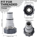 Miniatyrbillede 2 af 4: 2stk Poolforbindelsessæt Gevindpumpeslangeadaptere til Intex Fit Aru