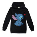 Miniatyrbillede 1 af 2: Børn Drenge Piger Lilo And Stitch Hættetrøjer Pullover Toppe Langærmet Hættetrøje Gave Black 11-12 Years