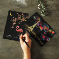 Pikkukuva 6 / 9: 4 kpl 20x14cm Magic Scratch Art -maalauspaperi ja piirustustikku lasten lelu Multicolor