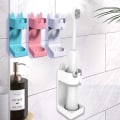 Miniatyrbild 2 av 5: Självhäftande eltandborsthållare Väggmonterad organizer Elektriskt tandborstställ Organizer för badrum (blå + vit + stift